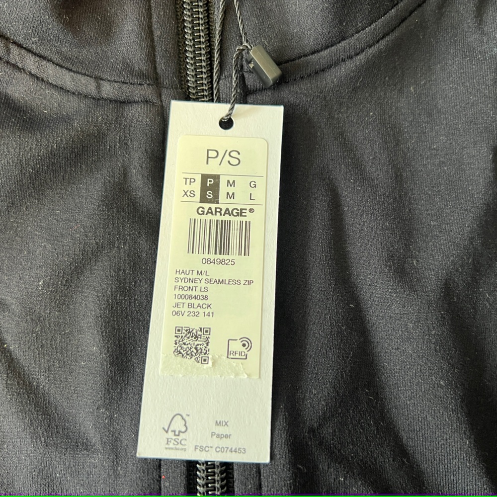 NWT Garage Charcoal Fitted Zip-Up Jacket – Athletic Stretch – SP - Picture 4 of 4